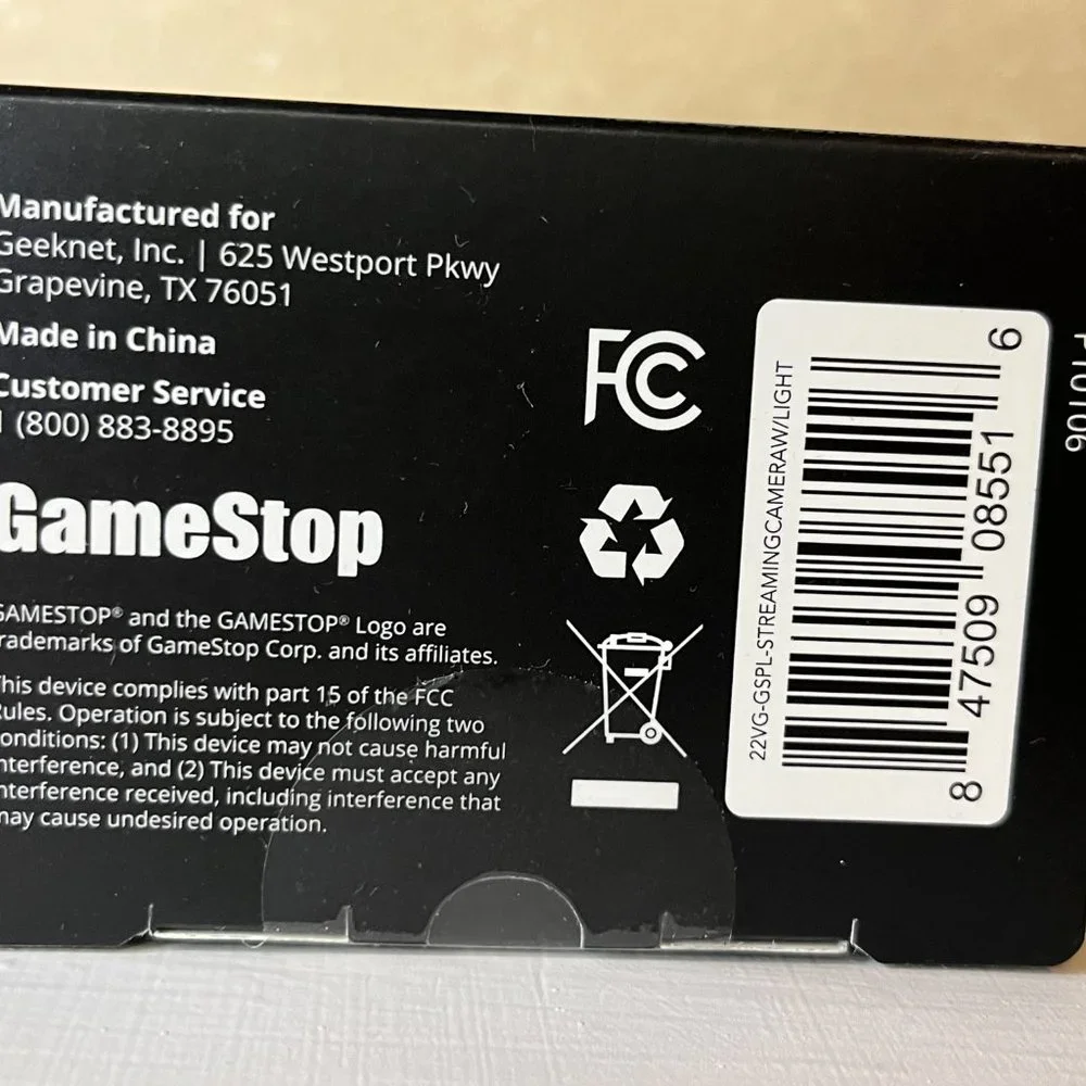 NEW GameStop 1080p High Definition Streaming Camera with LED Light - NIB